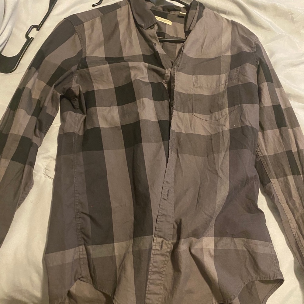 Black men’s Burberry long sleeve shirt